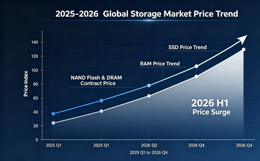 Análise de preços de mercado de armazenamento global H1 de 2026: aumento de preços de SSD e RAM, rigidez da oferta e estratégia de fornecimento estável GUDGA
