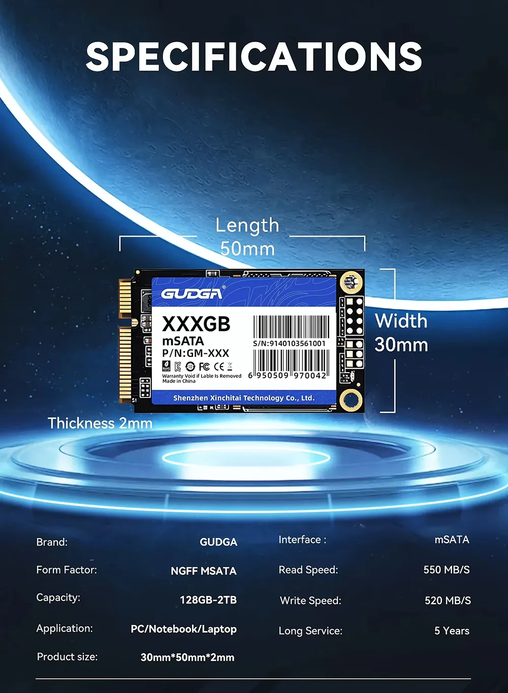 mSATA SSD for Laptop